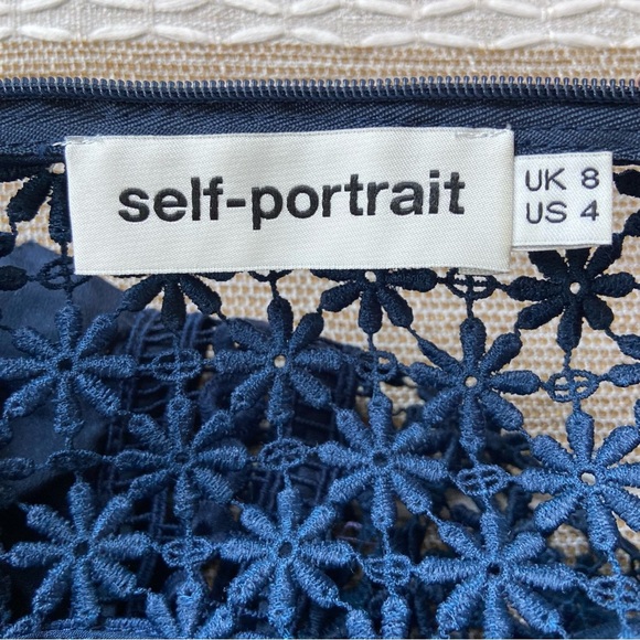 Self-Portrait Long-Sleeve Lace And Ruffle Top size US4 - Picture 3 of 9